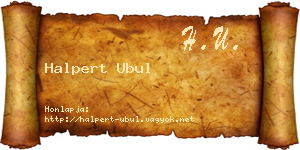 Halpert Ubul névjegykártya